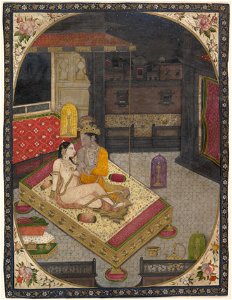 Anonymous - Radha and Krishna on a Bed at Night - 1985.398.13 - Metropolitan Museum of Art