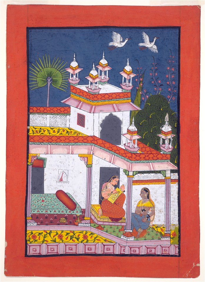 Anonymous - Ragini Dhanasri, an illustration from a Ragamala serie - 2001.138.53 - Yale University Art Gallery