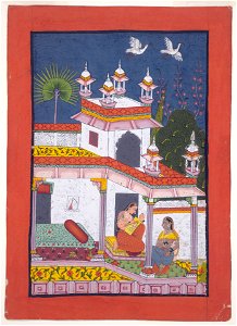 Anonymous - Ragini Dhanasri, an illustration from a Ragamala serie - 2001.138.53 - Yale University Art Gallery