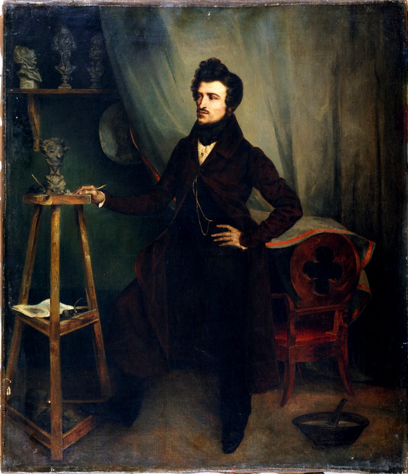 Anonymous - Portrait présumé du sculpteur Michallon, dit le Jeune, dans son atelier. - P1703 - Musée Carnavalet