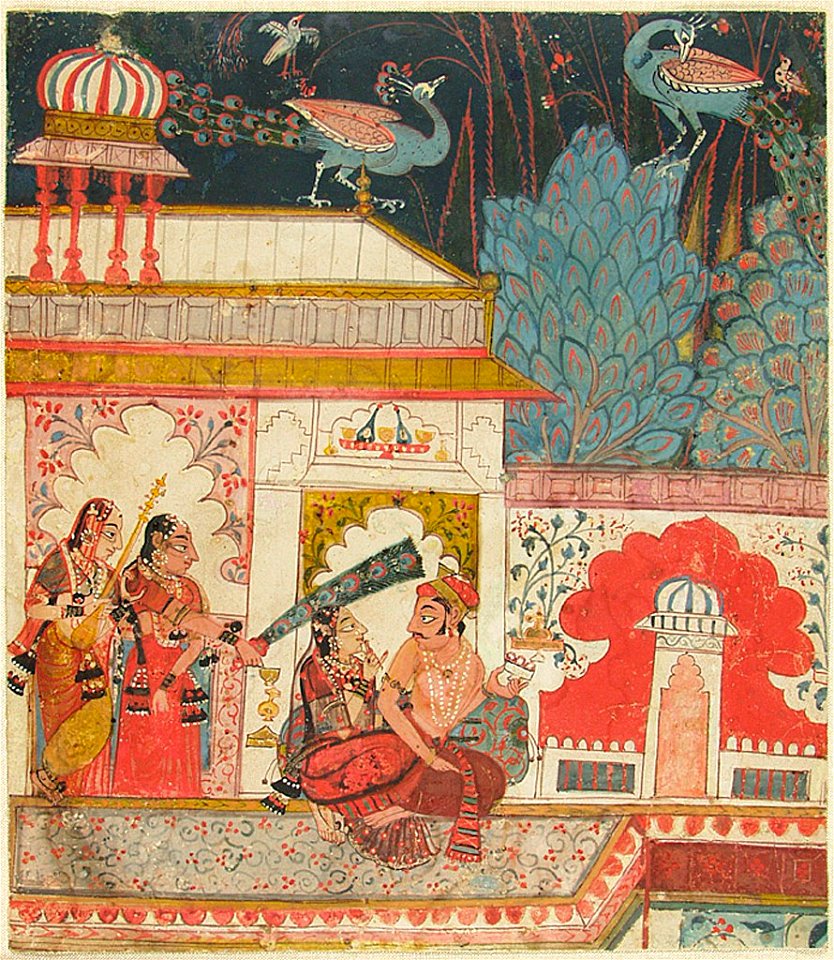 Anonymous - Royal Couple on Terrace with Two Female Attendants - 1995.71 - Arthur M. Sackler Museum