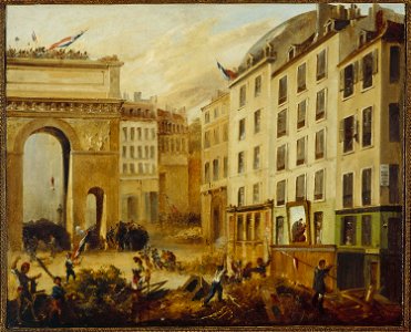 Anonymous - Scène de combat à la porte Saint-Martin, le 28 juillet 1830. - P876 - Musée Carnavalet