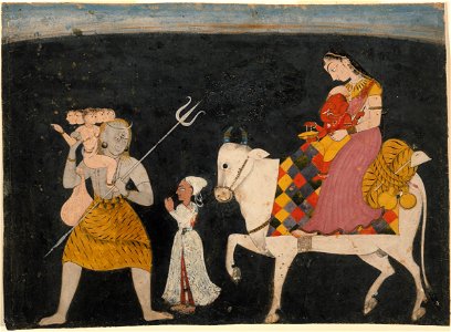 Anonymous - Shiva, Parvati, Kartiklyya and Ganesha Traveling - 1935-15.6 - Albright–Knox Art Gallery