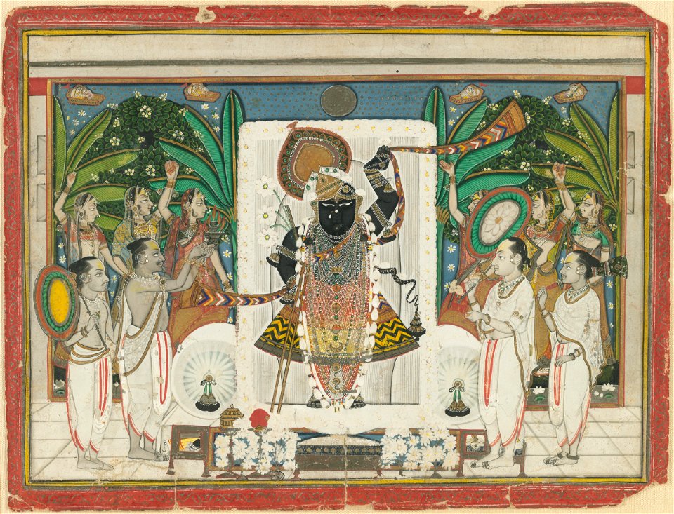 Anonymous - Shrinathji Worshipped at Sharat Purnima (Autumn Full Moon Festival) - 1995.83 - Arthur M. Sackler Museum