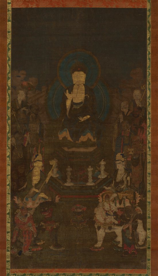 Anonymous - Shaka, Monju, Fugen and the Ten Great Disciples (Jūdai Deshi) - 2009.156 - Metropolitan Museum of Art