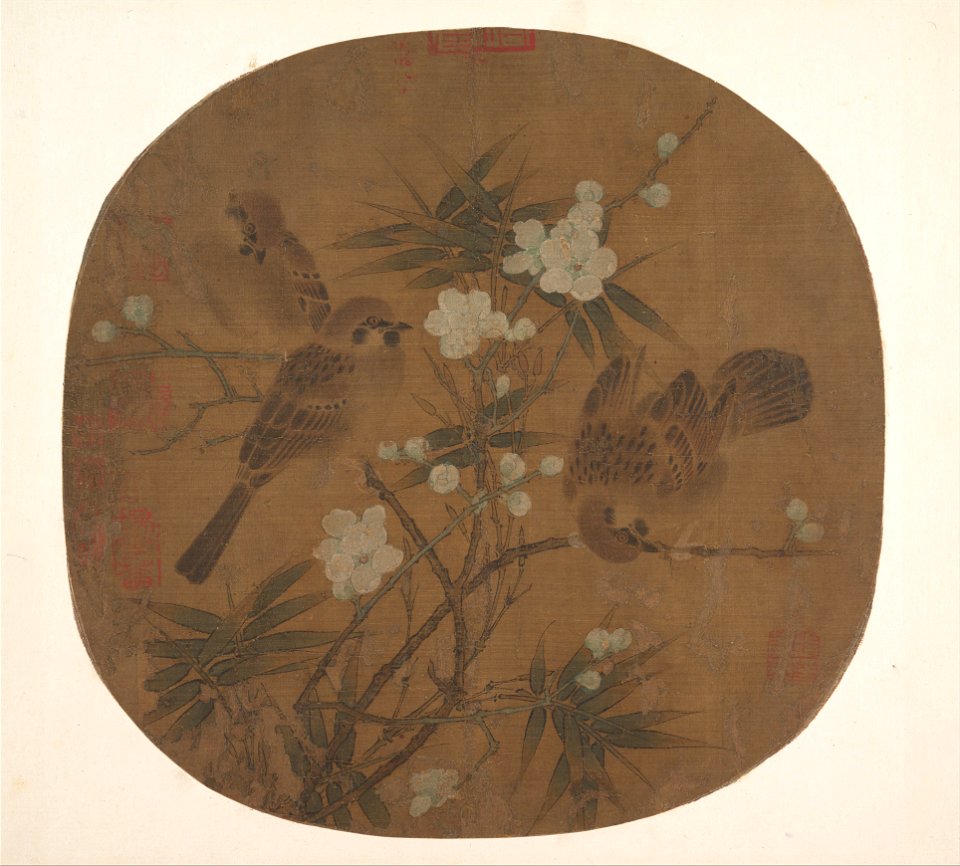 Anonymous - Sparrows, plum blossoms, and bamboo - 24.80.487 - Metropolitan Museum of Art