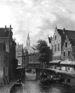 Anonymous - Stadsgracht met ophaalbrug - SA 23299 - Amsterdam Museum