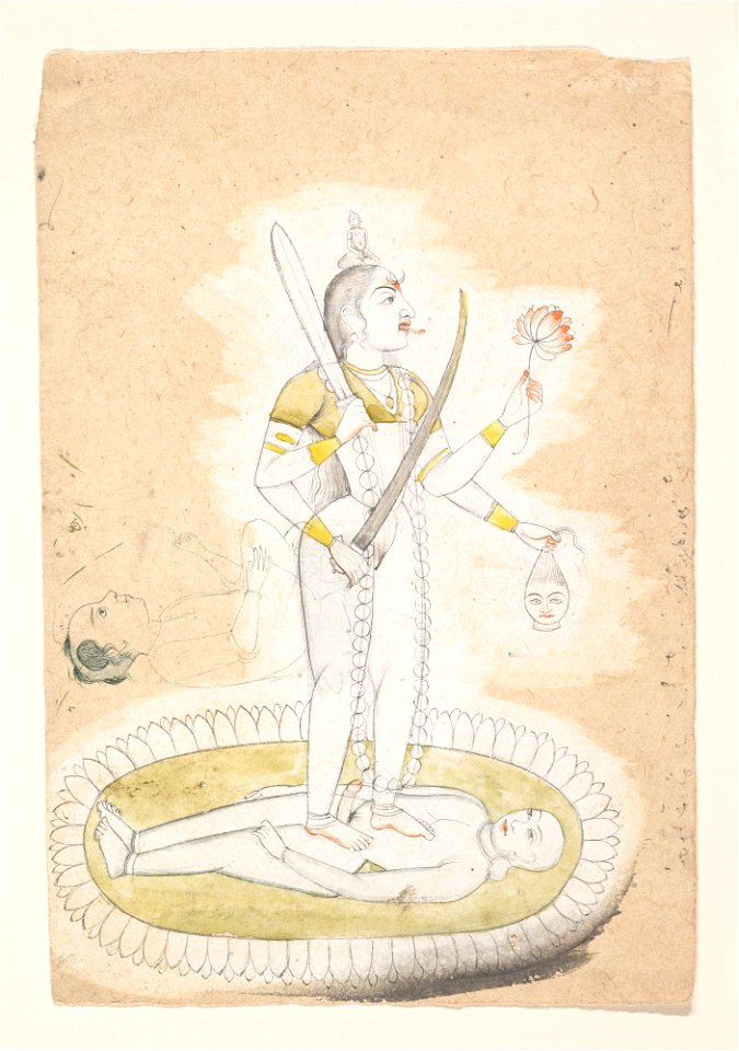 Anonymous - Sketch with Kali and a Young Boy - 1996.384 - Metropolitan Museum of Art