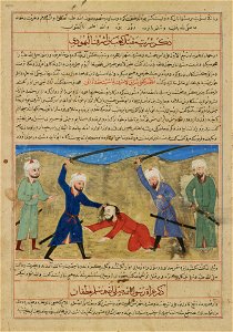 Anonymous - The Killing of Kab ben Ashraf, from a Manuscript of Hafiz-i Abru’s Majma’ al-tawarikh - 1965.51.3 - Yale University Art Gallery