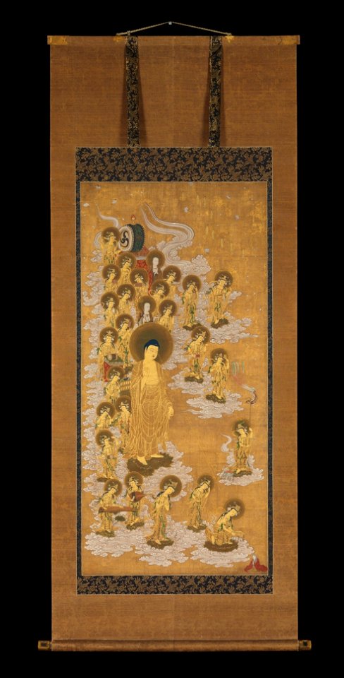 Anonymous - The Welcoming Descent of Amida Buddha and Twenty-five Bodhisattvas - 1989.359 - Metropolitan Museum of Art