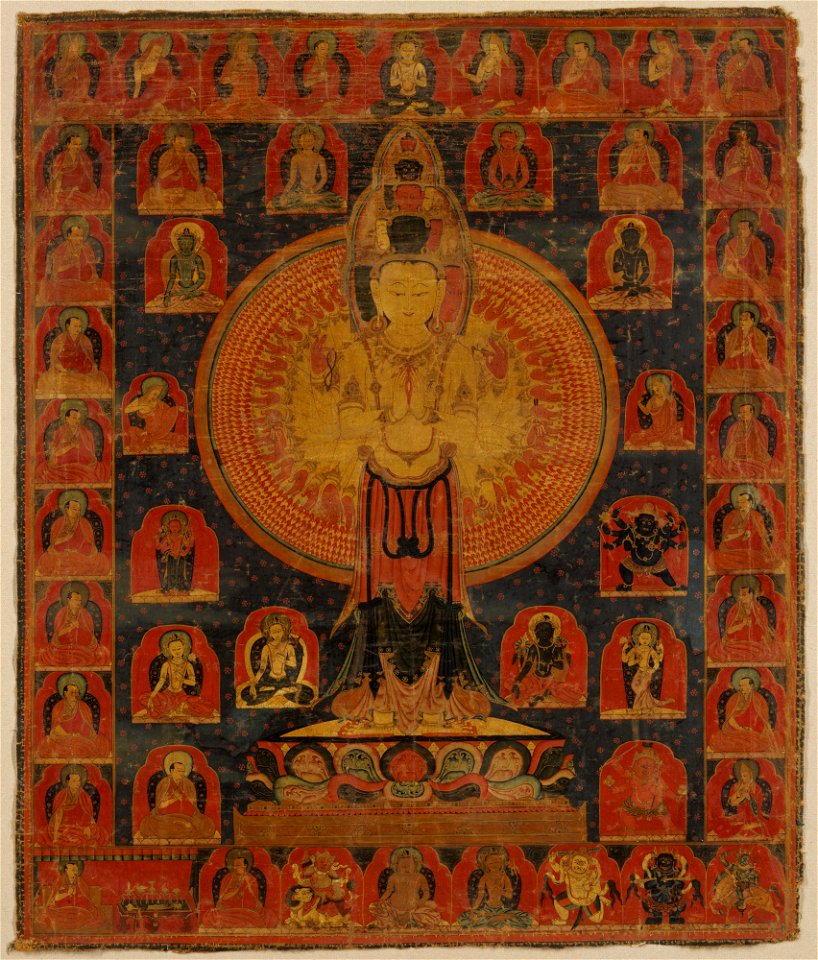 Anonymous - Thousand-Armed Chenresi, a Cosmic Form of the Bodhisattva Avalokiteshvara - 1989.18 - Metropolitan Museum of Art