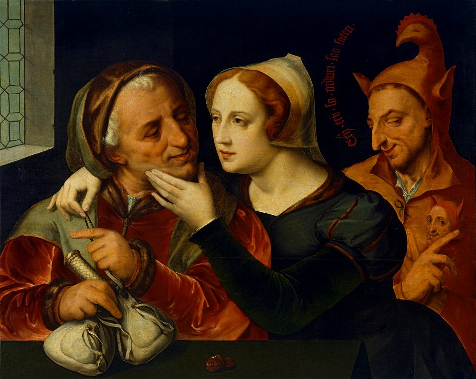 Anonymous - Ungleiches Paar mit einem Narren - GG 3564 - Kunsthistorisches Museum