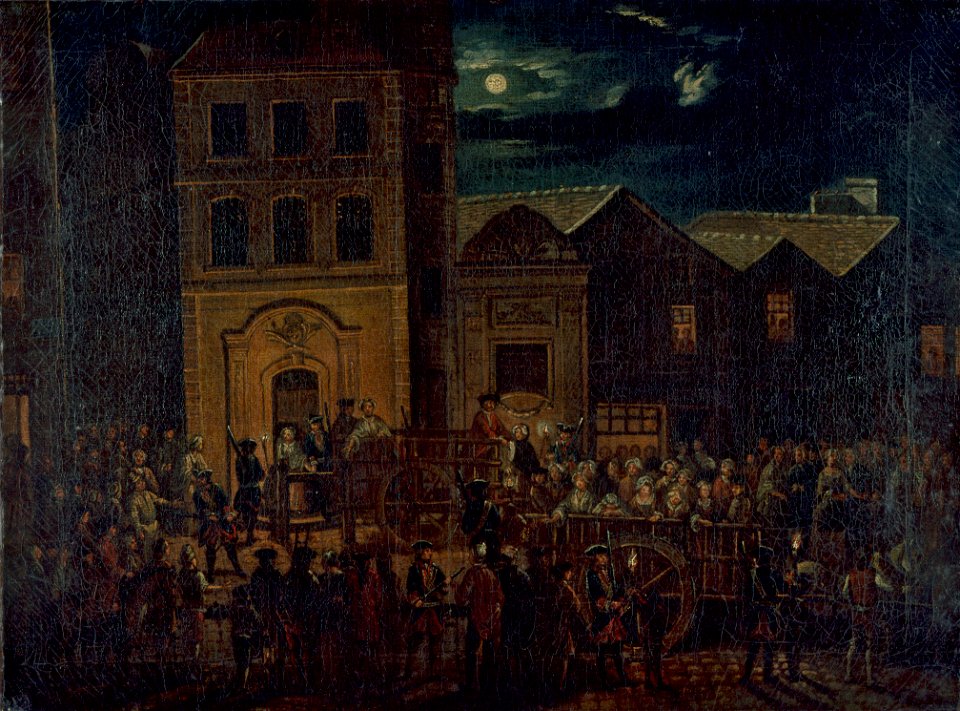 Anonymous - Transport des filles de joie du dépôt Saint-Martin à la Salpêtrière, vers 1750 - P691 - Musée Carnavalet
