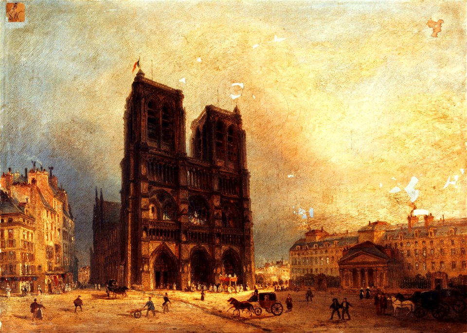 Anonymous - Vue du parvis de Notre-Dame, vers 1835 - P811 - Musée Carnavalet