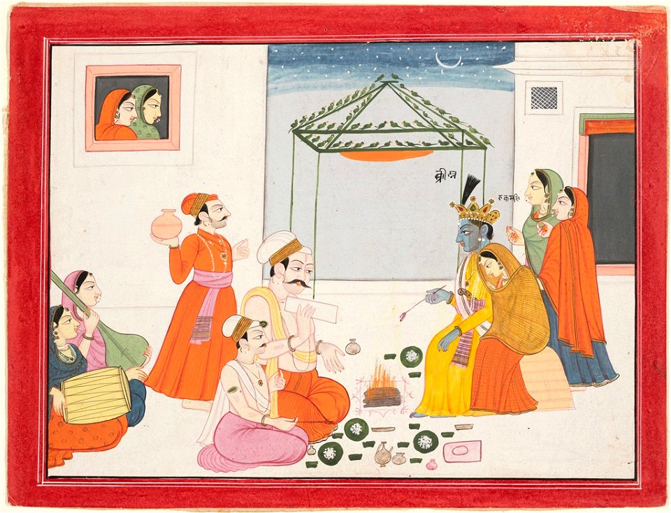 Anonymous - The Wedding of Krishna and Rukmini, folio from a Bhagavata Purana Series - 2001.336 - Harvard Art Museums