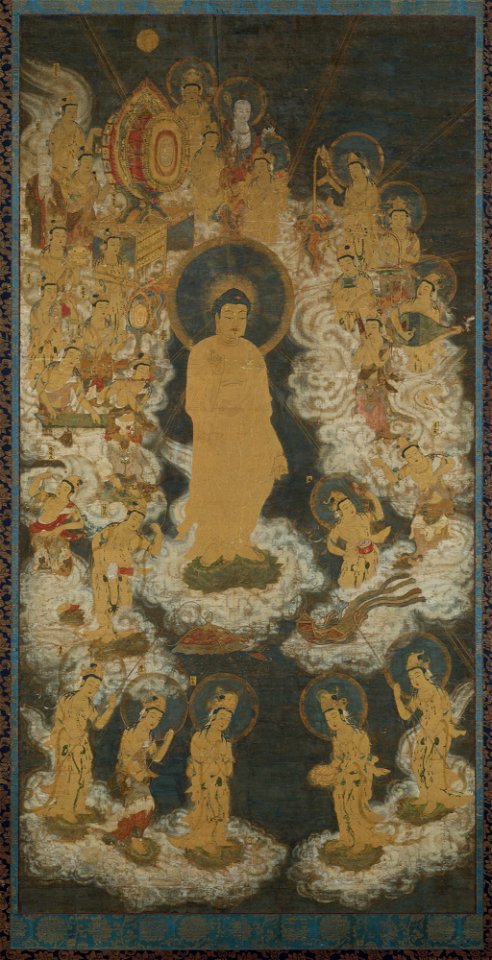 Anonymous - Welcoming Descent of Amida and Bodhisattvas - 42.25.37 - Metropolitan Museum of Art