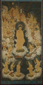 Anonymous - Welcoming Descent of Amida and Bodhisattvas - 42.25.37 - Metropolitan Museum of Art