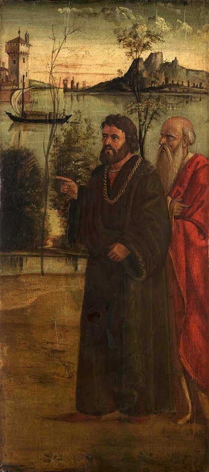 Anonymous - Two men in a landscape. ca. 1500