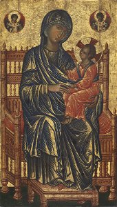 Enthroned Madonna and Child A16760. Free illustration for personal and commercial use.