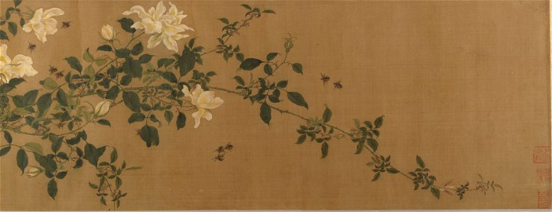 Anonymous - Yellow Roses and Bees, Pink Roses and Wasps - 47.18.5 - Metropolitan Museum of Art