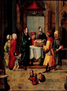 Anonymous follower of Juan de Borgoña - The Presentation of Christ and the Purification of the Virgin Mary in the Temple - Google Art Project. Free illustration for personal and commercial use.