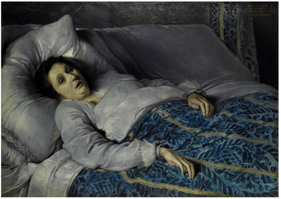 Anonymous Flemish master - Young woman on her deathbed