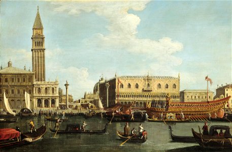 Bucintoro an der Mole in Venedig am Auferstehungstag