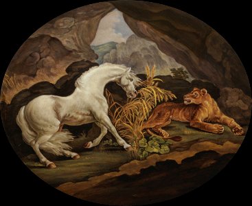 A Horse Frightened by a Lioness - Google Art Project. Free illustration for personal and commercial use.