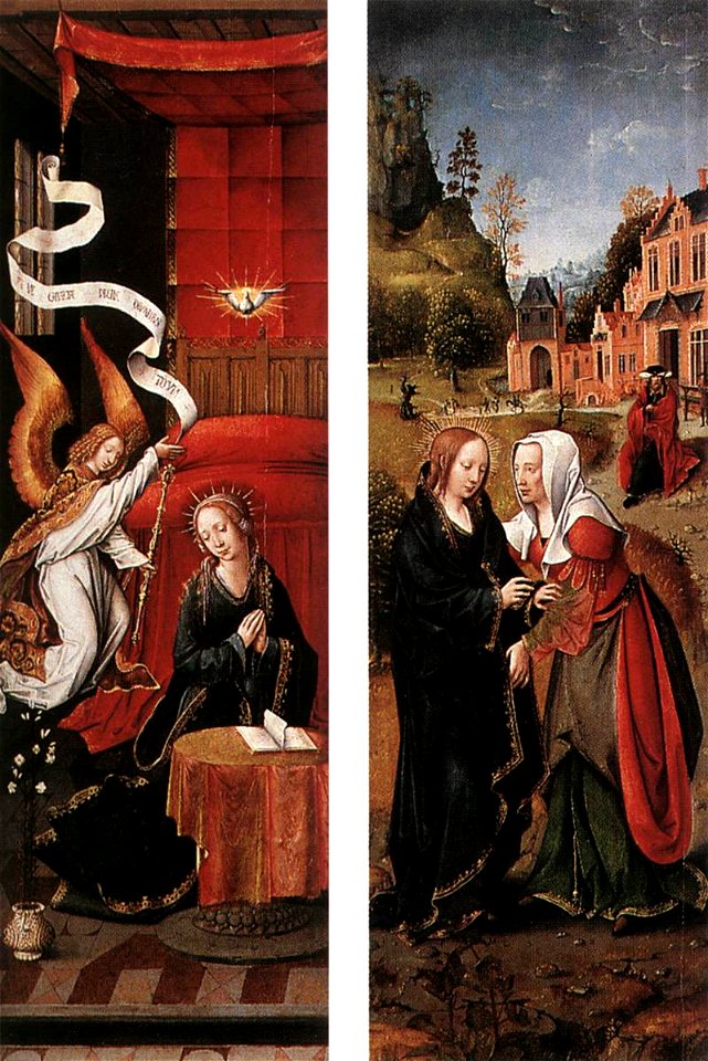 16th-century unknown painters - Annunciation and Visitation - WGA23619