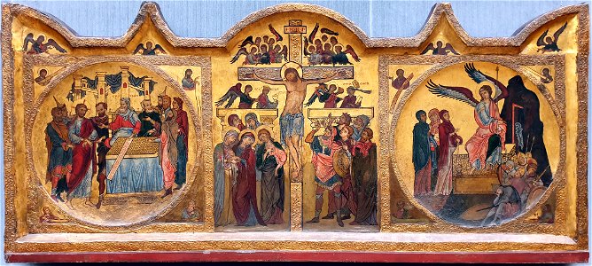1235 Altarretabel mit der Kreuzigung Christi Kat.Nr. 1216A Gemäldegalerie anagoria