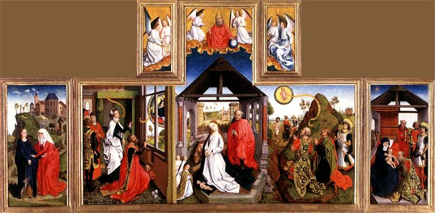 15th-century unknown painters - Nativity Triptych - WGA23570. Free illustration for personal and commercial use.