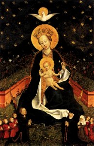 15th-century unknown painters - Madonna on a Crescent Moon in Hortus Conclusus - WGA23736. Free illustration for personal and commercial use.