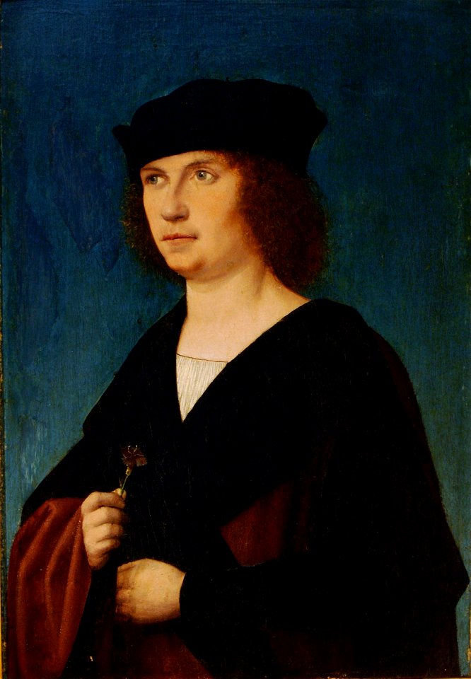 Unbekannter Maler - Mann mit Nelke