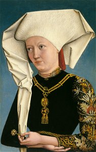 Bildnis einer Dame mit dem Schwanenorden, unbekannter deutscher Maler (1490). Free illustration for personal and commercial use.