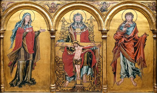 1250 Westfälisch Altarretabel mit Gnadenstuhl Gemäldegalerie Kat.Nr. 1216B anagoria