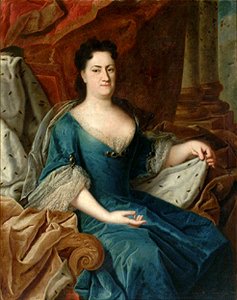 Presumed portrait of Elisabeth Sophie, Duchess of Brunswick-Lüneburg (so-called Melusine von der Schulenburg). Free illustration for personal and commercial use.