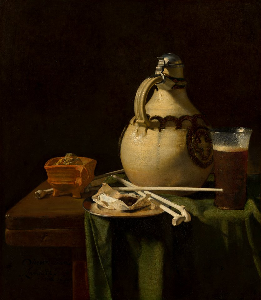 Pieter van Anraadt - Still Life with Earthenware Jug and Clay Pipes - 1045 - Mauritshuis