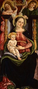 Ansano Ciampanti - Virgin and Child Enthroned with Two Angels Holding a Crown - 1933.1016 - Art Institute of Chicago. Free illustration for personal and commercial use.