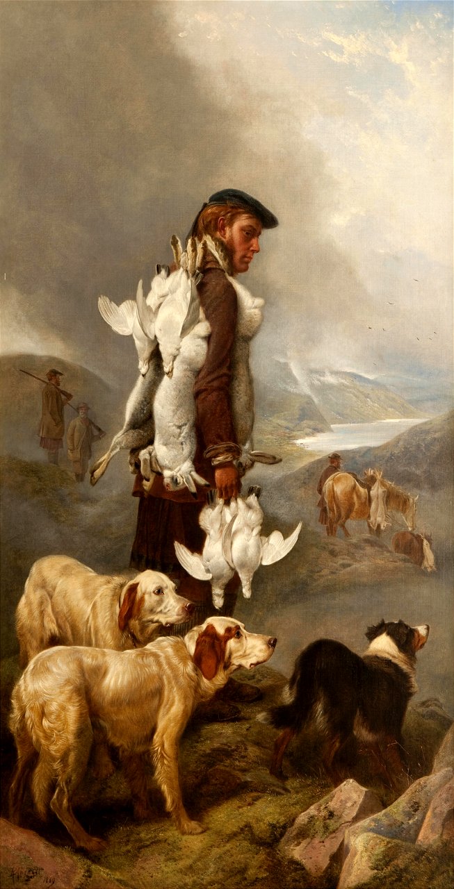 Richard Ansdell - Winter Shooting, Hares and Ptarmigan (1869)