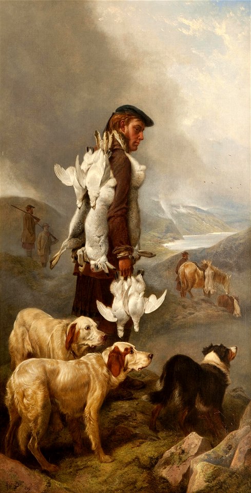 Richard Ansdell - Winter Shooting, Hares and Ptarmigan (1869)