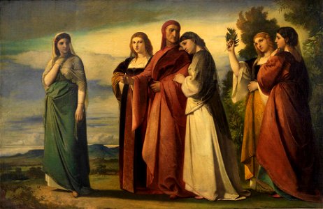 Anselm Feuerbach - Dante und die edlen Frauen von Ravenna - 551 - Staatliche Kunsthalle Karlsruhe