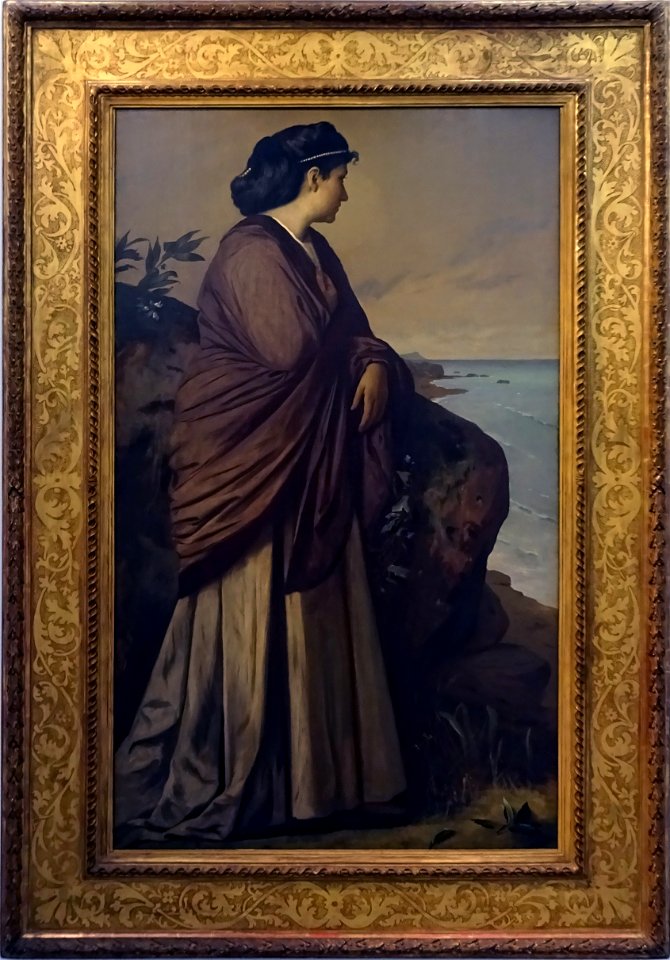 Anselm Feuerbach, Am Meer – Iphigenie III, 1875, mit Rahmen