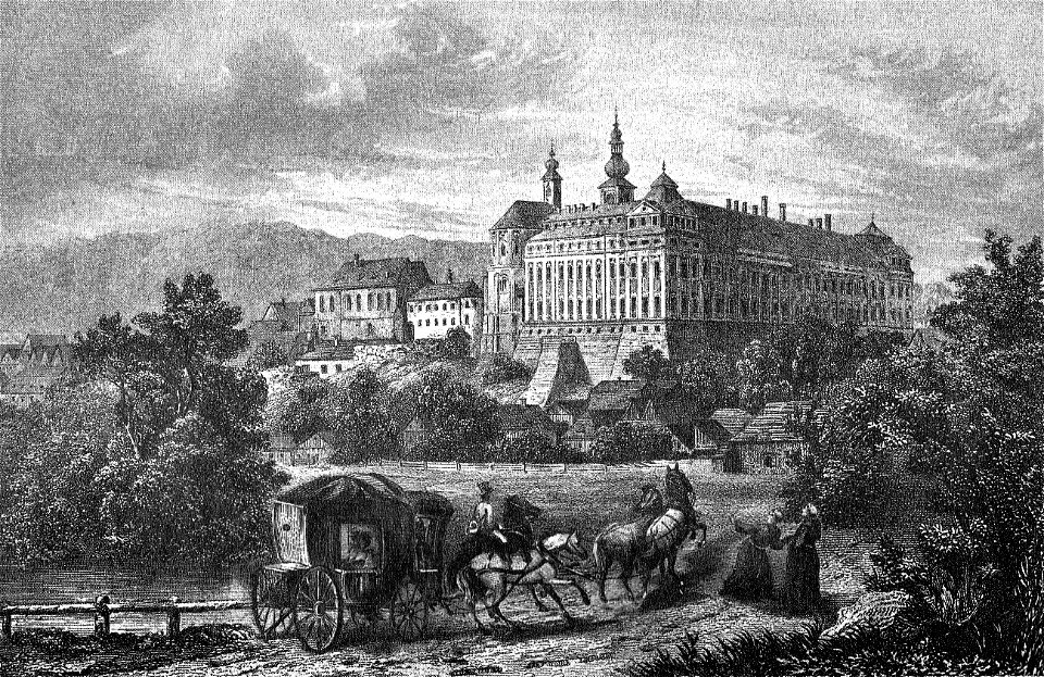Ansicht Braunau Kloster um 1850