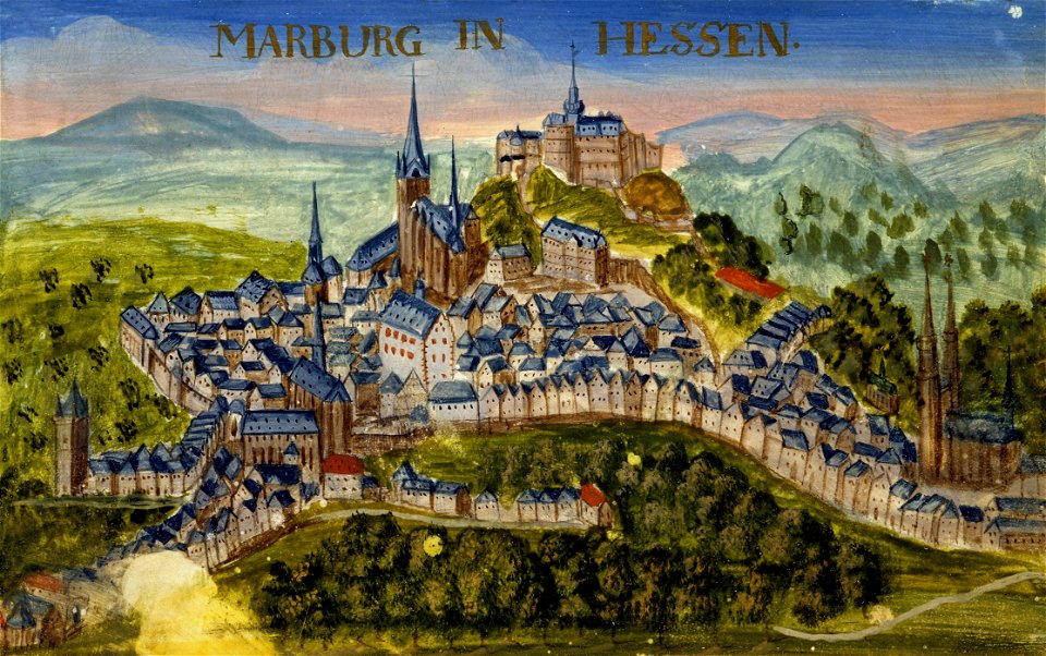 Ansicht der Stadt Marburg