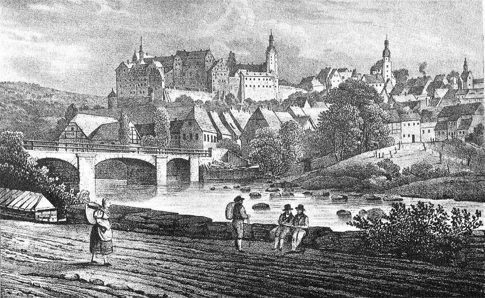 Ansicht Colditz um 1850