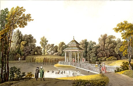 Ansicht eines Theiles des Englischen Schlossgarten zu Schoenborn