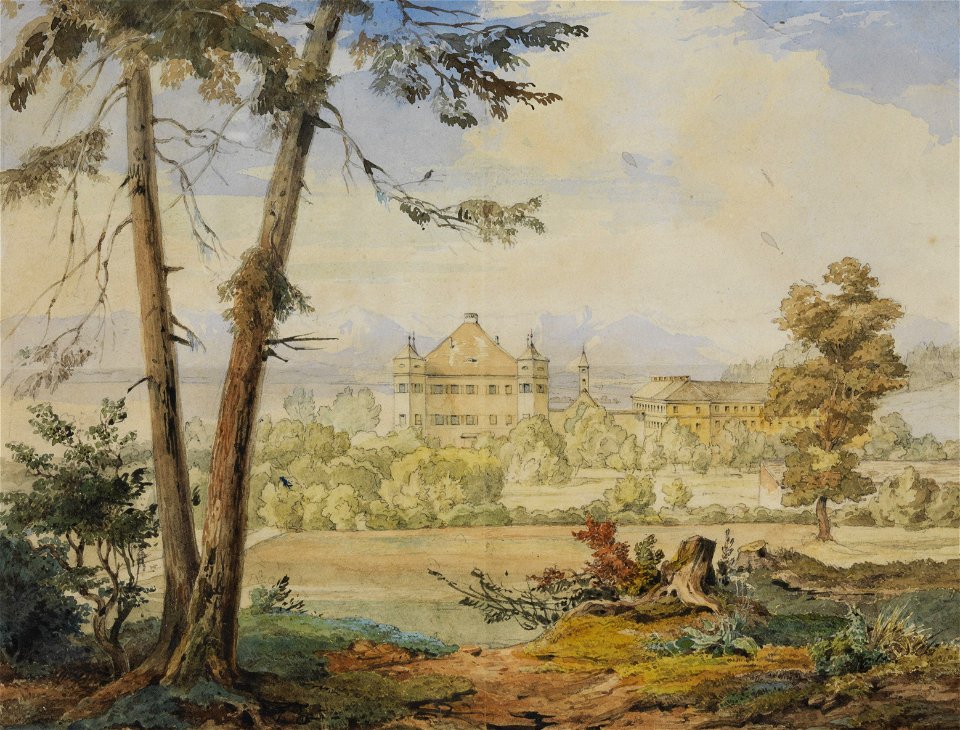 Ansicht von Schloss Possenhofen 19Jh