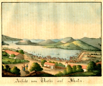 Ansicht von Bathi auf Ithaka - Griechenland- Die Ionischen Inseln Nach Den Neuesten Und Beste Quellen Bearbeitet Schweidnitz Świdnica Ca - 1825