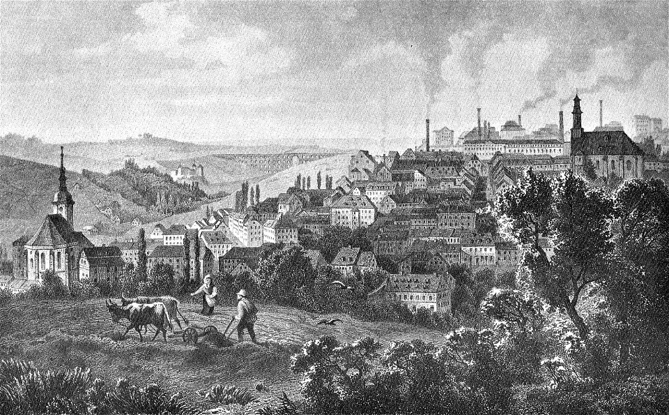 Ansicht Reichenbach um 1850