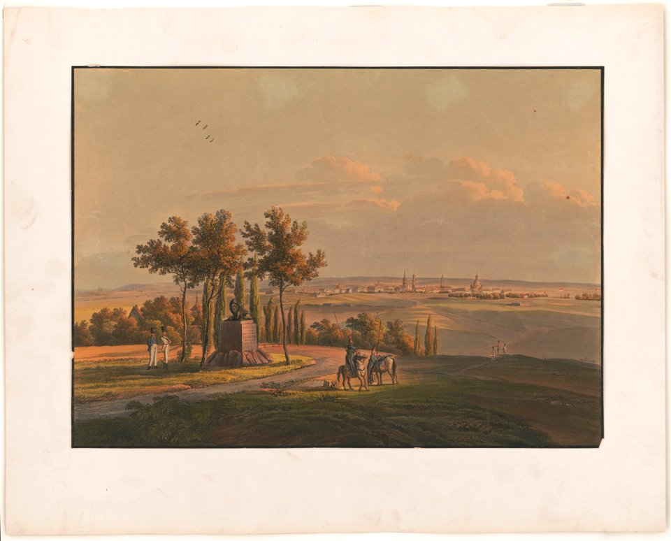 Ansicht von Moreau's denkstein und prospect von der rechnitzer anhoḧe auf Dresden LCCN2003674516